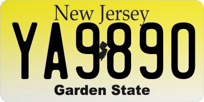 NJ license plate YA989O