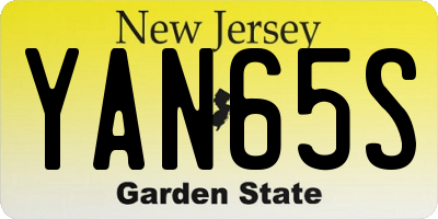 NJ license plate YAN65S