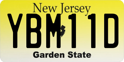 NJ license plate YBM11D