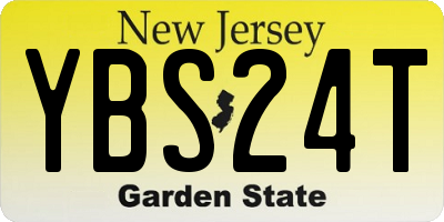 NJ license plate YBS24T