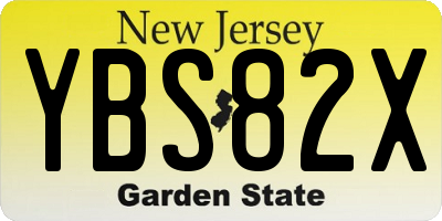 NJ license plate YBS82X