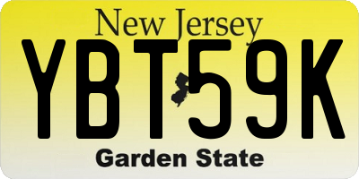 NJ license plate YBT59K