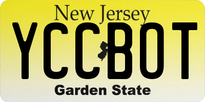 NJ license plate YCCBOT