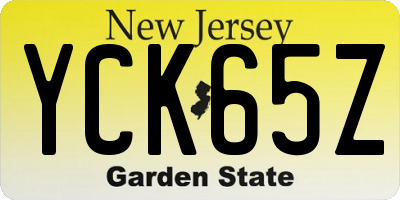 NJ license plate YCK65Z