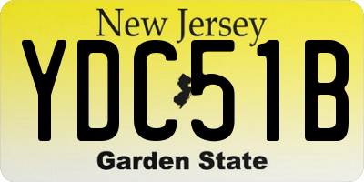 NJ license plate YDC51B