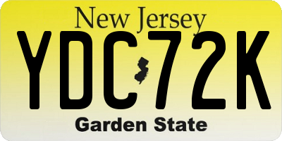 NJ license plate YDC72K