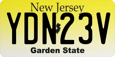 NJ license plate YDN23V