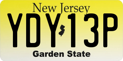 NJ license plate YDY13P