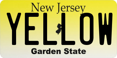 NJ license plate YELLOW