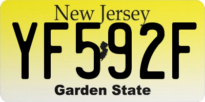 NJ license plate YF592F