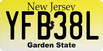 NJ license plate YFB38L