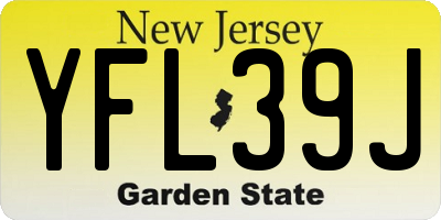 NJ license plate YFL39J