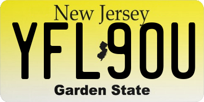 NJ license plate YFL9OU