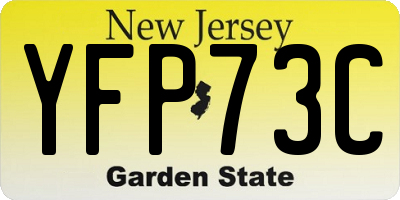 NJ license plate YFP73C