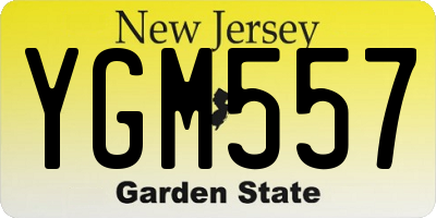 NJ license plate YGM557