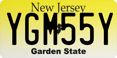 NJ license plate YGM55Y