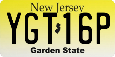 NJ license plate YGT16P