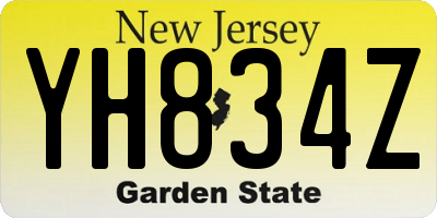 NJ license plate YH834Z