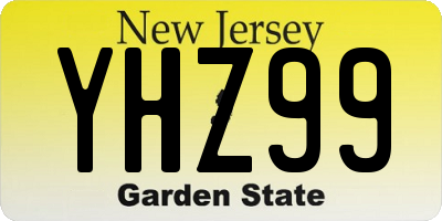 NJ license plate YHZ99
