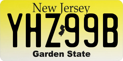 NJ license plate YHZ99B