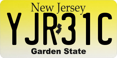 NJ license plate YJR31C