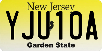 NJ license plate YJU10A