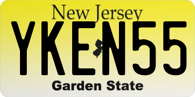 NJ license plate YKEN55