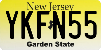 NJ license plate YKFN55