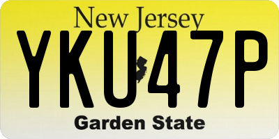 NJ license plate YKU47P