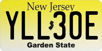 NJ license plate YLL30E