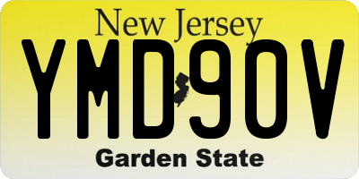 NJ license plate YMD90V