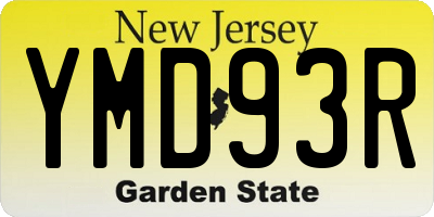 NJ license plate YMD93R