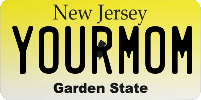NJ license plate YOURMOM