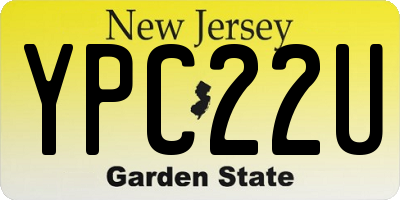 NJ license plate YPC22U