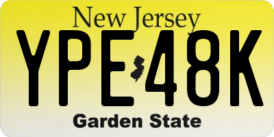 NJ license plate YPE48K