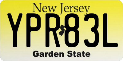 NJ license plate YPR83L