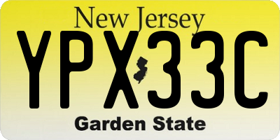 NJ license plate YPX33C