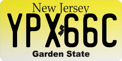 NJ license plate YPX66C