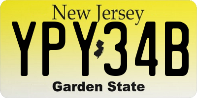 NJ license plate YPY34B