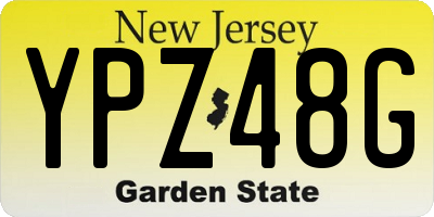 NJ license plate YPZ48G