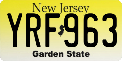 NJ license plate YRF963