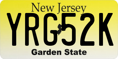 NJ license plate YRG52K