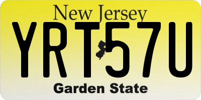 NJ license plate YRT57U