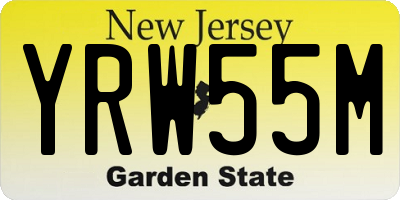 NJ license plate YRW55M