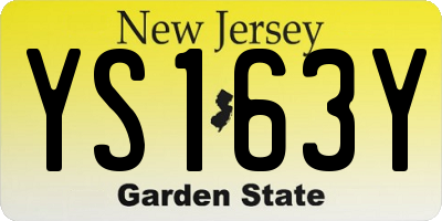 NJ license plate YS163Y