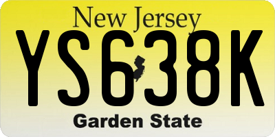 NJ license plate YS638K