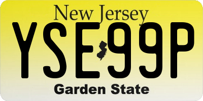 NJ license plate YSE99P