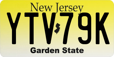 NJ license plate YTV79K