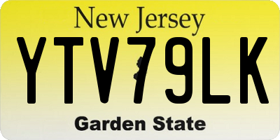 NJ license plate YTV79LK