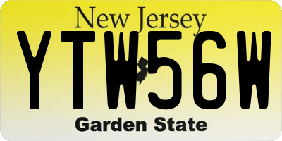 NJ license plate YTW56W